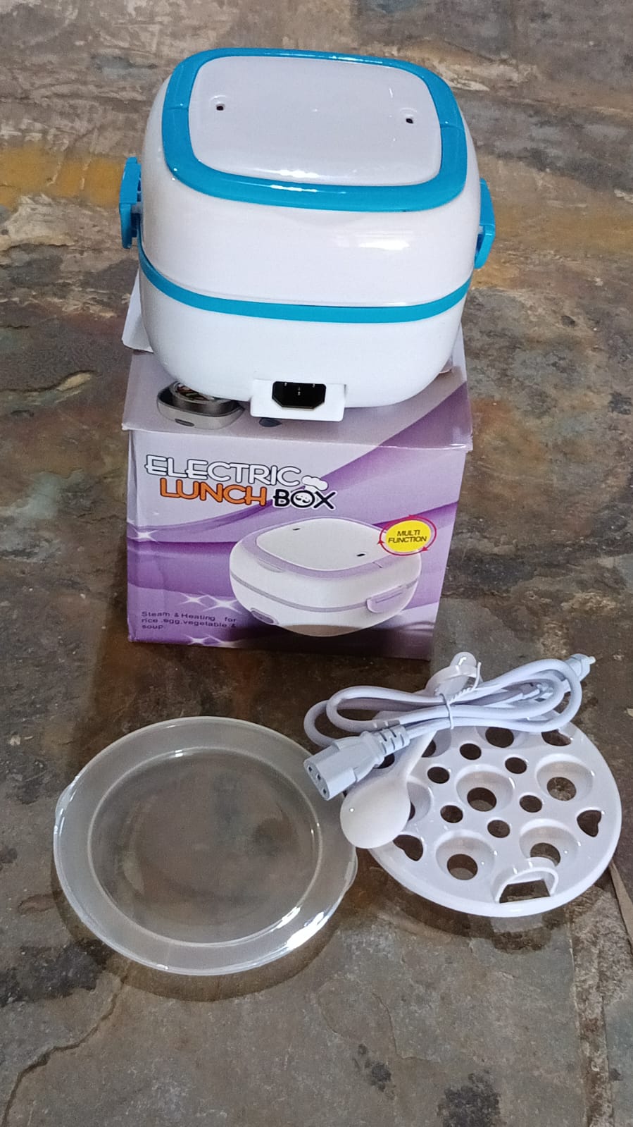 10027 Electric Lunch Box Portable Food Warmer Food Heating Lunch Box Removable Food-Grade Stainless Steel Compartments, 220V 200W, for Car, Truck, office 10027 Electric Lunch Box Portable Food Warmer Food Heating Lunch Box Removable Food-Grade Stainless Steel Compartments, 220V 200W, for Car, Truck, office